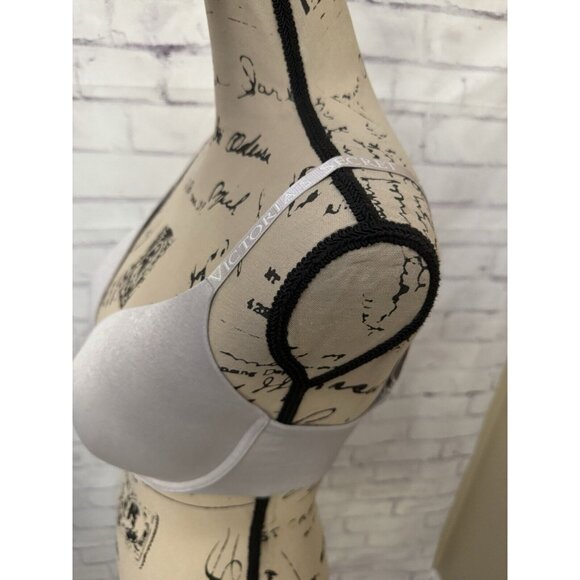 Victoria’s Secret Bra T Shirt Lightly Lined Demi Size 34DD Gray Logo Convertible - Picture 3 of 10